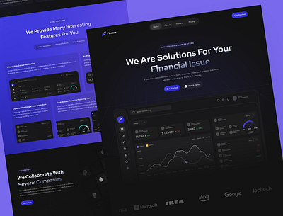 Fincore - Fintech Landing page banking finance finance website fintech fintech landing page landing page uiux user interface web design website