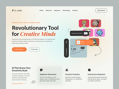 Arobix - AI Tool Website for Creators ai ai assistant ai chatbot ai product ai technology ai tools aitool bright chatbot concept design digital landing saas ui uiux ux web design webdesign website