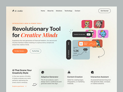 Arobix - AI Tool Website for Creators ai ai assistant ai chatbot ai product ai technology ai tools aitool bright chatbot concept design digital landing saas ui uiux ux web design webdesign website