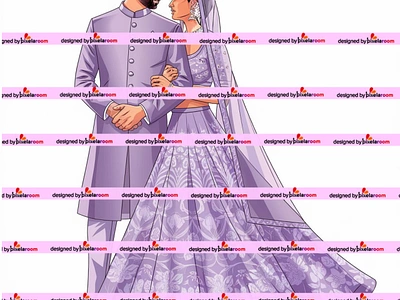 Indian Wedding Caricature Art attire caricature couple couple caricature design graphic design indian wedding caricature wedding caricature