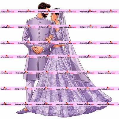 Indian Wedding Caricature Art attire caricature couple couple caricature design graphic design indian wedding caricature wedding caricature