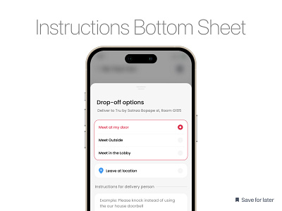 Instructions Bottom Sheet bottom sheet button instructions minimal