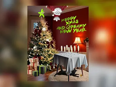 Merry Xmas & Qreamy New Year 🎄 branding design graphic design holiday illustration marketing motion graphics new year xmas