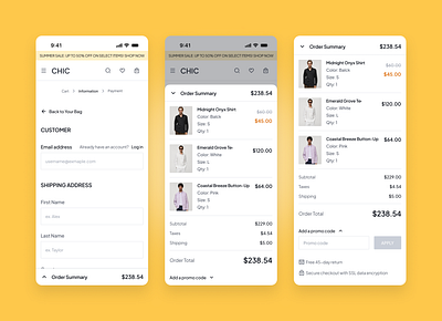 E-Commerce - Order Summary branding cart checkout checkout flow checkout process dailyui ecommerce fashion marketplace online store order summary payment payment flow payment gateway shipping app shopping ui ux website