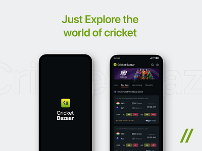 Cricket Bazaar - Latest Cricket News, Scores & Updates app appdesign betting cricket darkapp darkmode darktheme design figma odds sports sportsui ui uiux ux