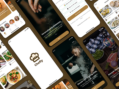 Chefly App app design application case study chef cooking food mobile app recipe restaurant uiux