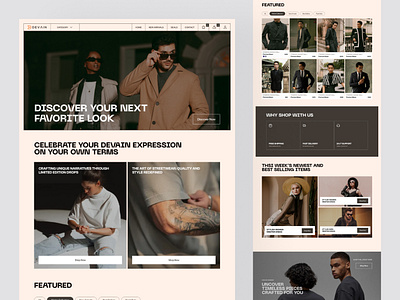 Timeless Style, Redefined with Devain apparel design apparel marketing boutique design clothing store creative mockup e commerce ui fashion design fashion store high end ux luxury branding minimal design modern interface online shopping premium layout responsive ux retail redesign stylish page timeless style trendy ui user centric