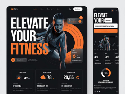 Retro - Fitness Hub Website UI Design 3d animation branding graphic design logo motion graphics ui