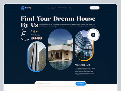 Housely - Real Estate Landing page 3d apartement app architecture branding design estate graphic design illustration landing page motion graphics real ui ux website website design website redesign