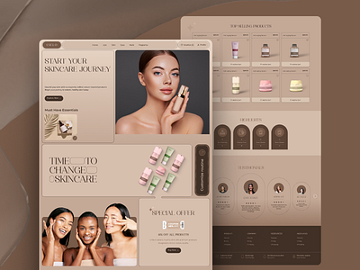 Ecommerce Platform, Product Pages, Beauty and Cosmetics beauty checkout cosmetics design discount ecommerce makeup online shop product card product page shop skincare skincare website store ui ui design ui ux ux design web design website design