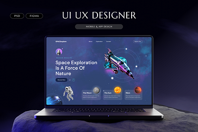 Space Exploration figma hero section space exploration ui ui ux design weblayout