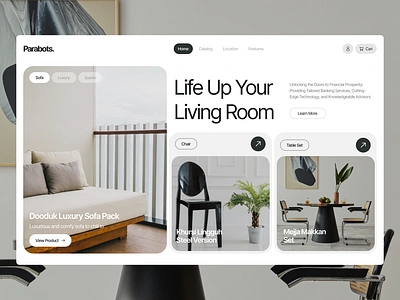 Parabots - Interior E-Commerce Concept clean ecommerce ui ecommerce website interior ecommerce interior website minimalist ui concept ui design ui ux ui ux design website design website ui