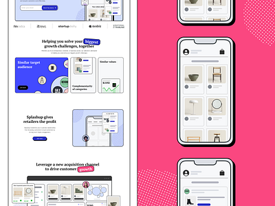 Website |Post-checkout Engagement Startup | Concept branding design illustration landing pink saas sales startup ui webflow