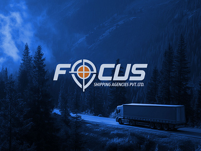 Focus Shipping Logo Design branding cargo freight graphic design location logistics logo ocean pakistan