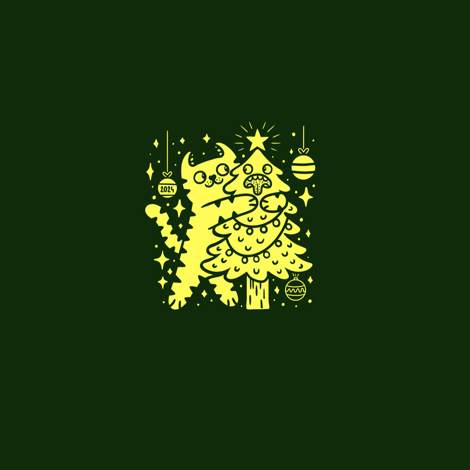 Merry cat christmas tree