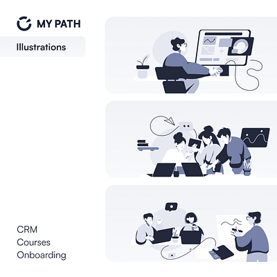 Illustrations for CRM branding graphic design ui