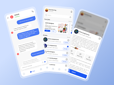Job finder app concept app concept design design freelance job job finder light theme ui uiux ux