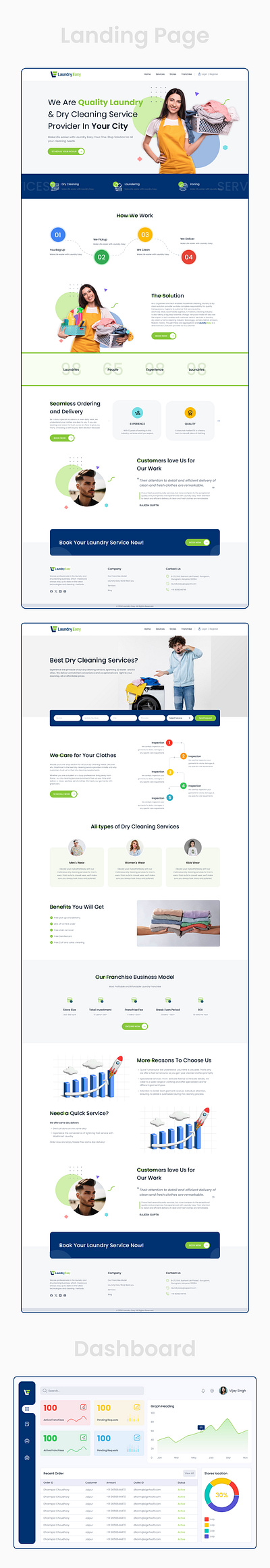 Laundry Easy Landing Page design landing laundry page theme ui ux