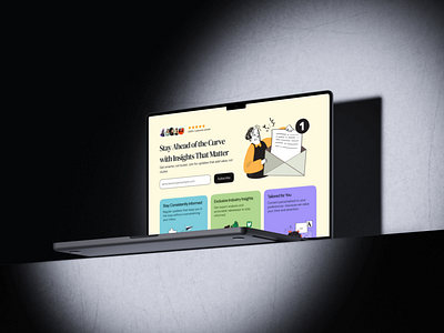 Newsletter Landing page design clean design desktop graphic design hero section homepage illustration landing landing page minimal design mobile motion graphics product design responsive template typography ui ux web design website