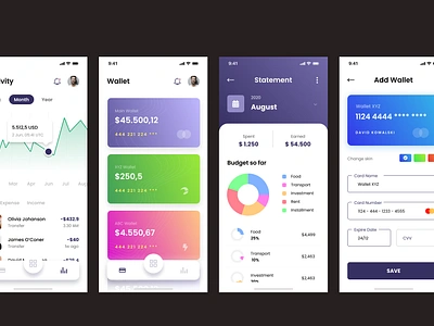 Banking Wallet iOS App Design app bankingapp branding design logo ui ux