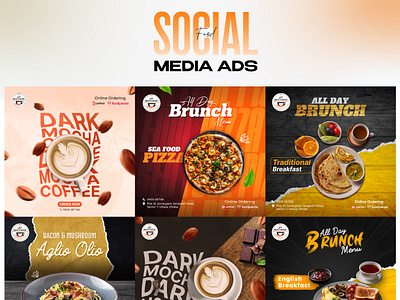 Food Ad Concepts for Social Media advertizing animation banner branding design food social media post graphic design restaurant post social media banner