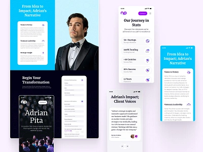 Adrian Pita Responsive Website Design app ui landing mobile personal personal website responsive ui ui design uiux web design website