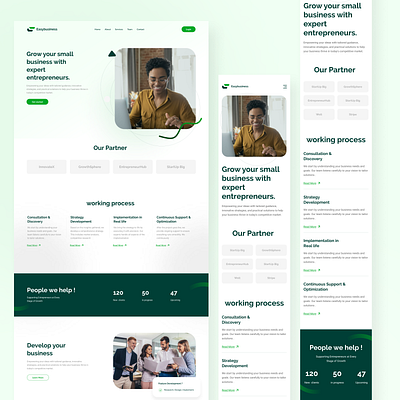 EasyBusiness Landing Page UI branding business copmany graphic design startup ui ux