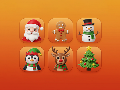 Whisk×Christmas icon 3d christmas christmas tree design elk icon santa claus christmas tree ui webdesig