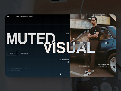 Clothing brand landing page hero concept branding clean clothing dark design hero landing page rigid swiss style ui ux vibes