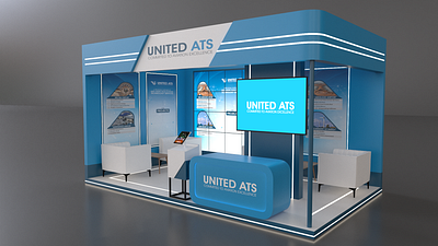 UNITED ATS EXHIBITION STAND 3d booth branding design event exehibition exhibition exterior illustration ui