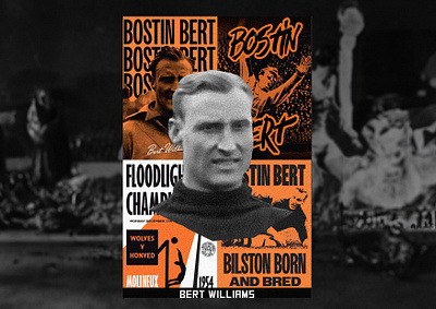 Bostin Bert Williams Wolves v Honved 70th Anniversary Poster badge bert williams bostin branding design football illustration logo logo design poster typography wolves wolves fc