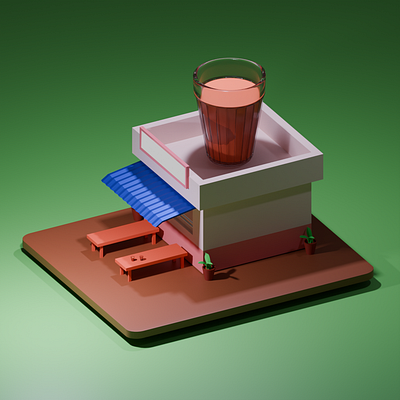 Tea Shop 3D Design - Blender 3d