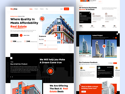 Skyline - Real Estate Landing Page | Website Design apartment architecture building design estate homepage landingpage page property property landing page property website real real estate real estate agency real estate landing page ui design web design