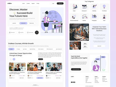 E-Learning Website Design 🎓 cleandesign digitallearning dribbble graphic design ui uxdesign webdesign