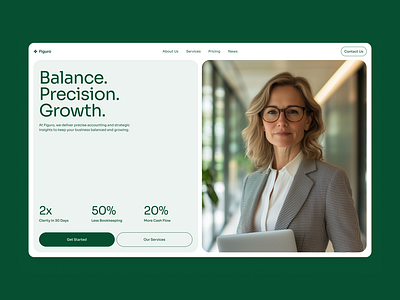 Figuro – Accounting Agency Website accounting agency business cms company corporate development figma finances framer minimal modern news services studio ui design ux design web design webflow website