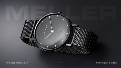 Watch 3dmodeling 3dvisualization blackandsteel cinema4d creativerendering elegantdesign highqualityrender industrialdesign luxurydesign meshstrap minimalistdesign moderndesign productdesign realisticrender redshiftrender watchdesign waterresistant