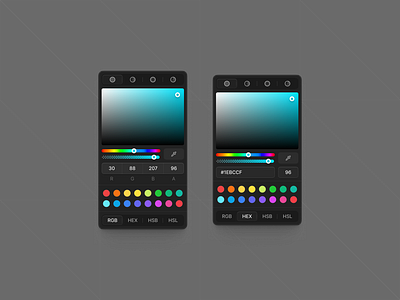 ⏀ Color Picker / Dark color picker design figma icon pack icons product design ui ui kit