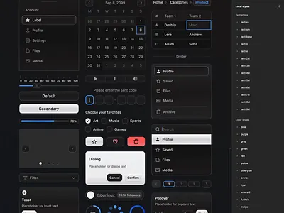 Polishing dark mode components 𖥔 branding components dark mode design design system figma figma design system figma ui kit interface premium ui kit ui ui kit universal design system ux