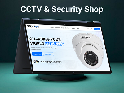 CCTV & Security Shop UI Landing Page Design 24x7security accesscontrol cctvdeals cctvforhome graphic design hdvideo industrial motion protect remote safety security securitycameras smart stay trusted yourhome