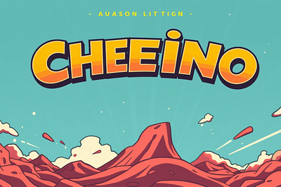 Cheino - Comic Retro Font font graphic design retro script serif font