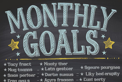 Monthly Goals A Playful Font font graphic design script serif font