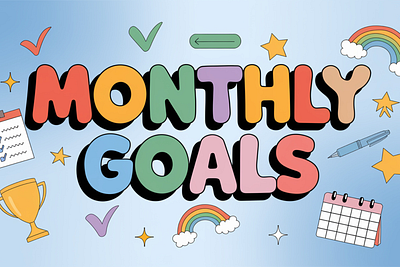 Monthly Goals A Playful Font elegant font logo reztro script