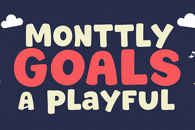 Monthly Goals A Playful Font design font graphic design illustration retro script