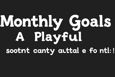 Monthly Goals A Playful Font font illustration script serif serif font