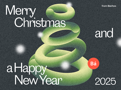 Merry Christmas & Happy New Year 2025 bachoodesign christmas tree graphic design happy new year illustration