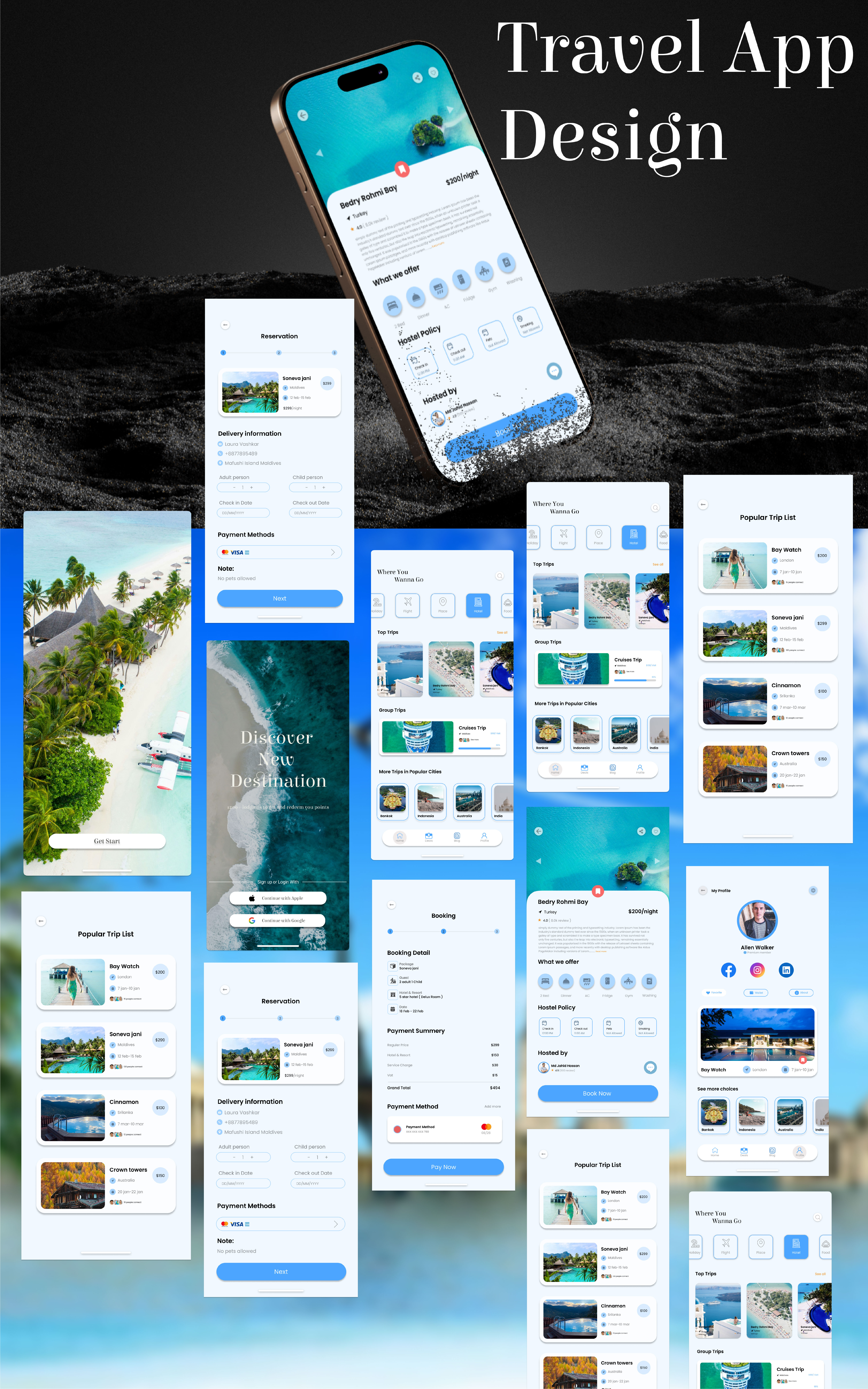 Travel Mobile app UI Design mobile app travel ui ux