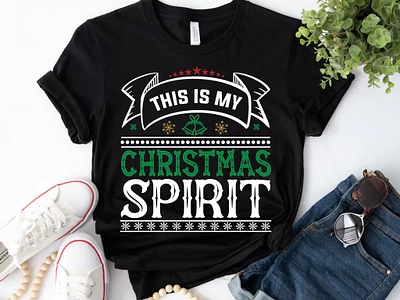 Christmas T-shirt Design bulk t shirt design christmas christmas tree clothes clothing eps graphic design illustration jesus merry santa t shirt design tee trendy typography xmas tee