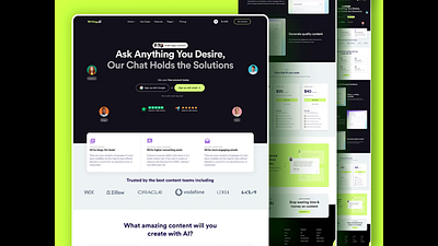 Ai Writing Landing Page agency ai application chat chatbot company landing landing page design page platform saas software tools ui ui design ux website writing