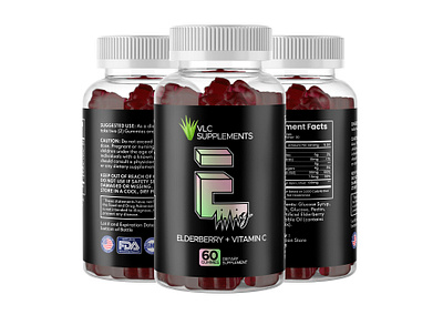 Elderberry + Vitamin C Gummies elderberry gummies gummies gummies for sleep gummies label design label design mockup product packaging vitamin c gummies