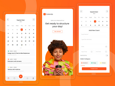 Calendo App app branding design graphic design illustration logo typography ui ux vector